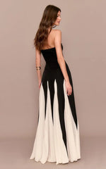 Black Bandeau Contrast Maxi Dress