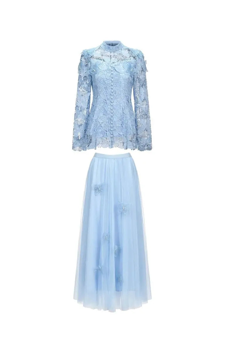 Embroidered Lace Maxi Dress