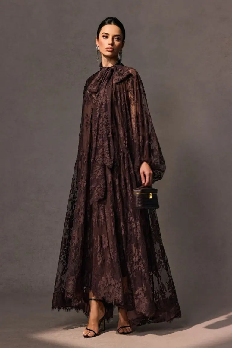 Catharine Floral Lace Sheer Maxi Dress