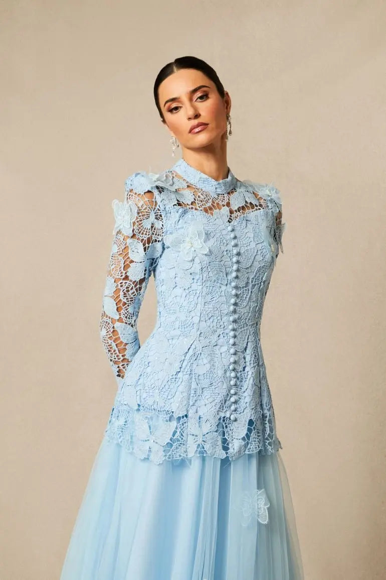 Embroidered Lace Maxi Dress