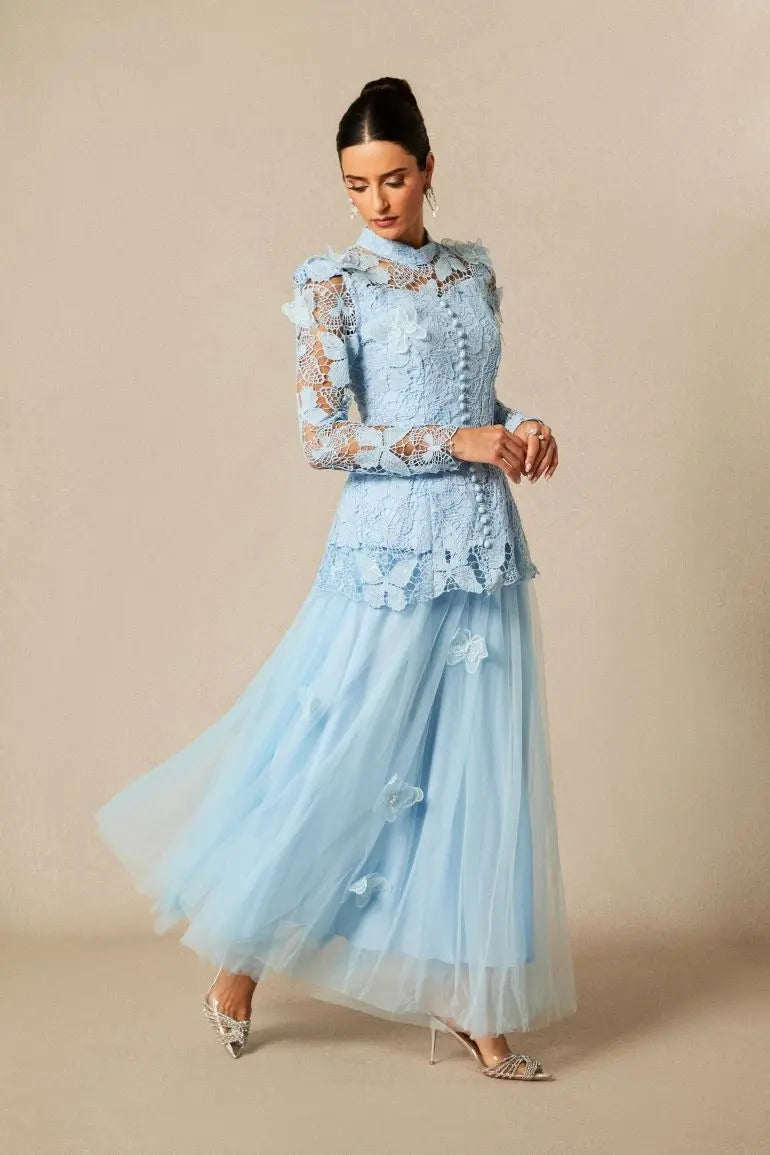 Embroidered Lace Maxi Dress