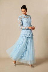 Embroidered Lace Maxi Dress