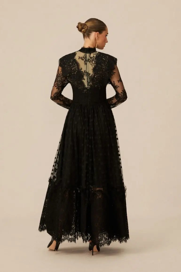 Enchantment Black Lace Maxi Dress
