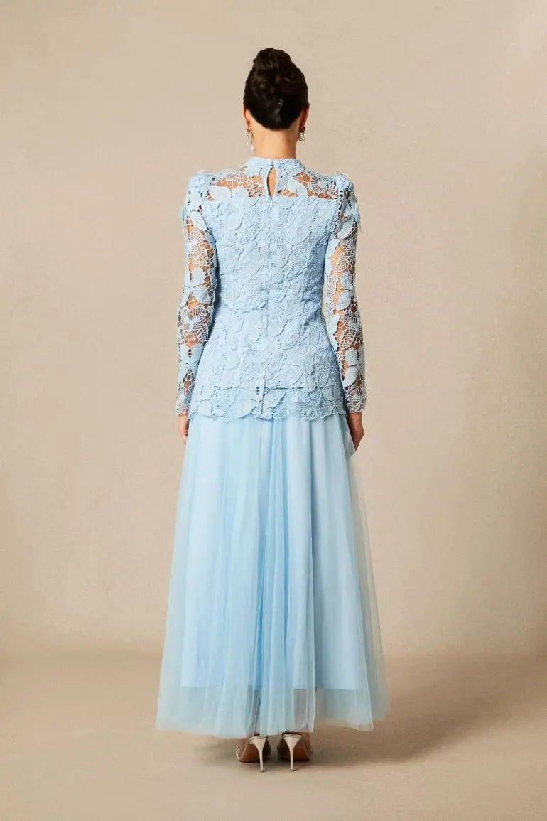 Embroidered Lace Maxi Dress
