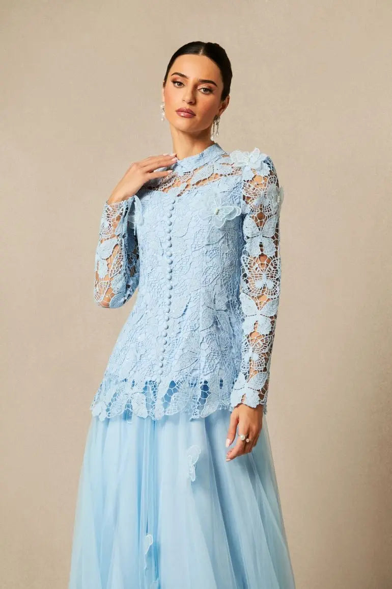Embroidered Lace Maxi Dress