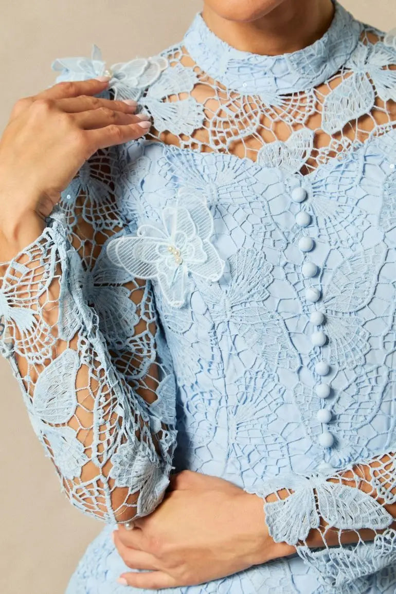 Embroidered Lace Maxi Dress
