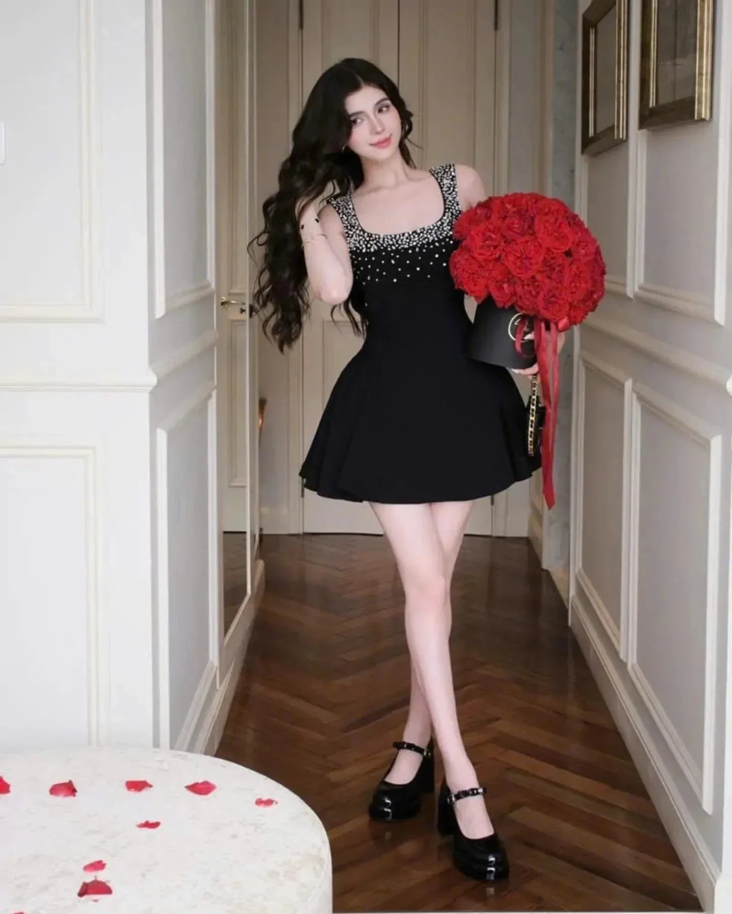 Sequin Embellished Mini Dress
