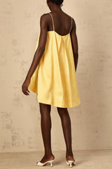 Floral Embroidered Mini Dress in Yellow