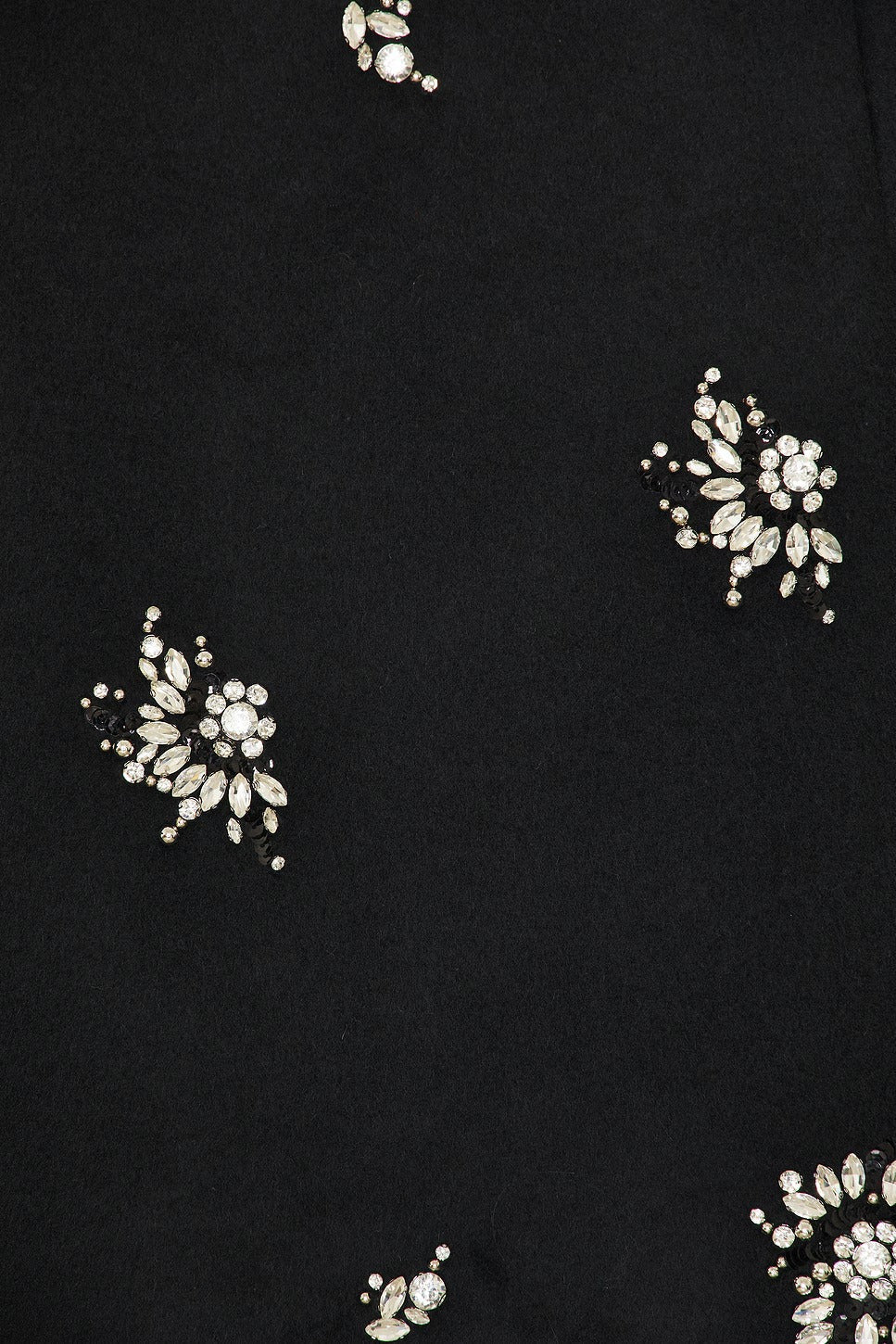 Crystal Embellished Coat in Black