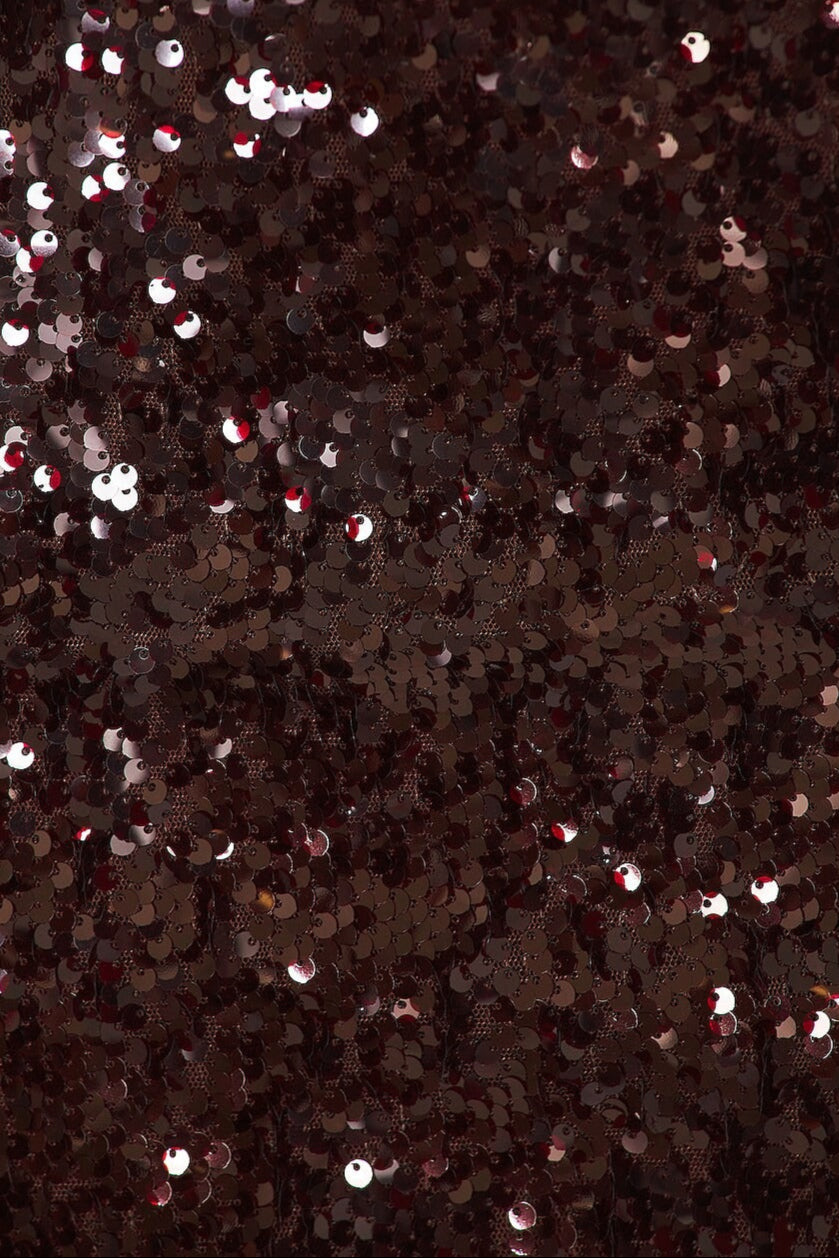 Sequin Mini Dress in Burgundy