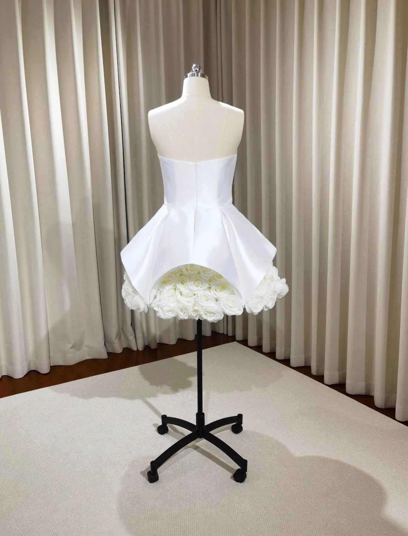 Flower Mini Dress In White