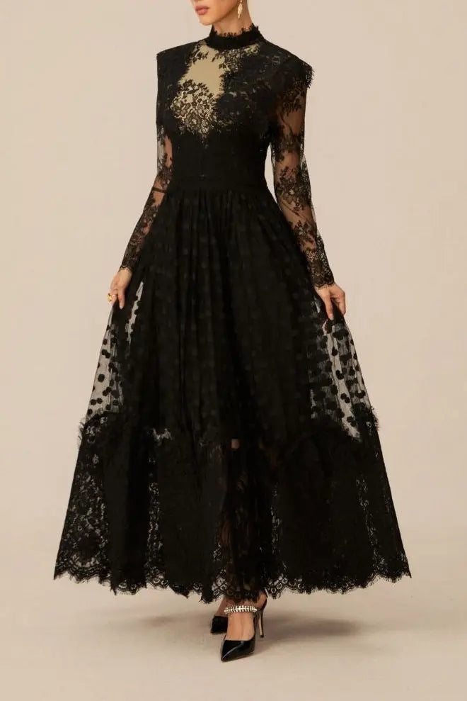 Enchantment Black Lace Maxi Dress