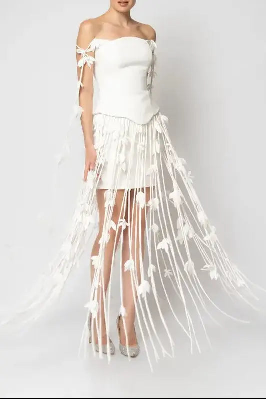 White Flower Mini Dress