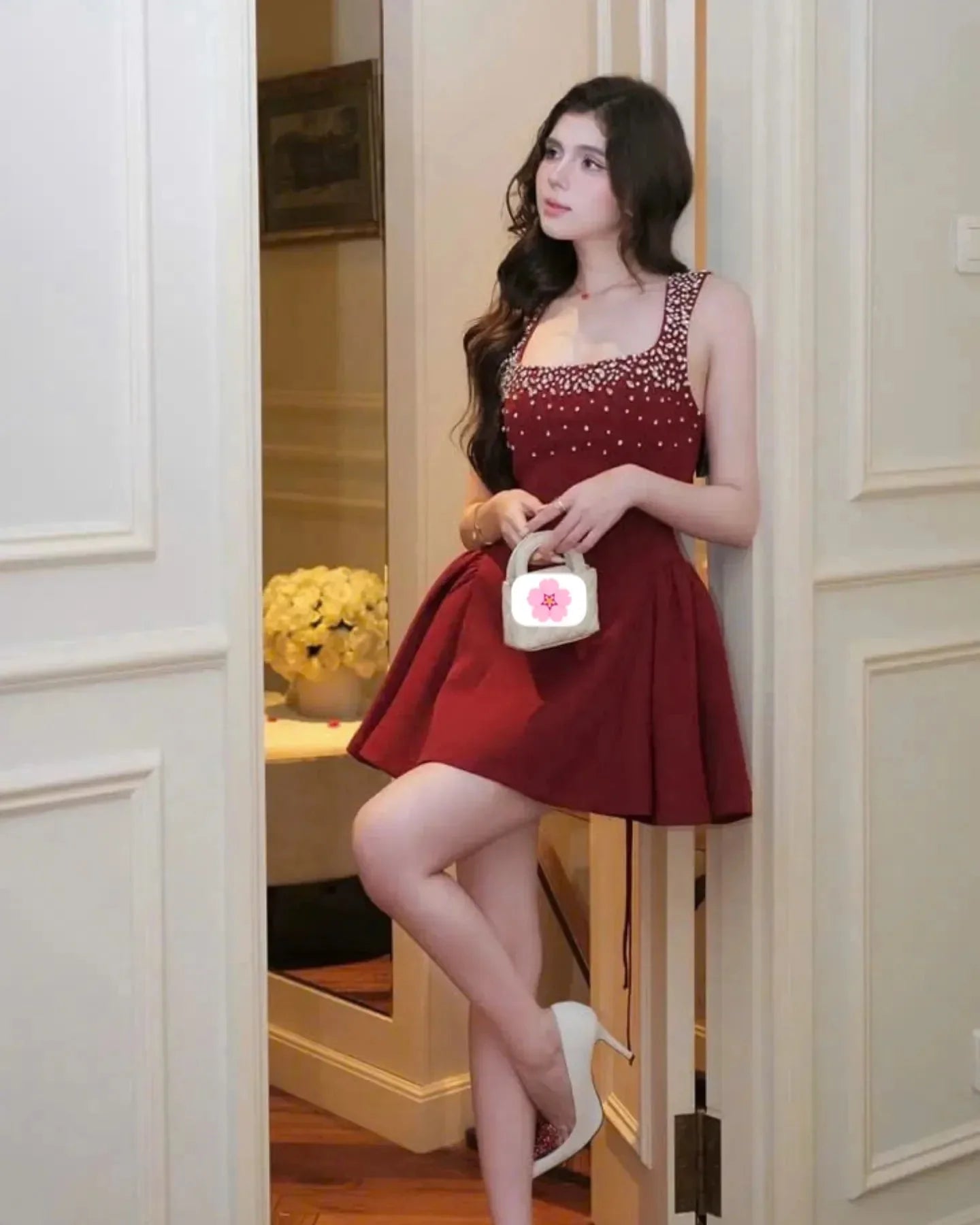 Sequin Embellished Mini Dress