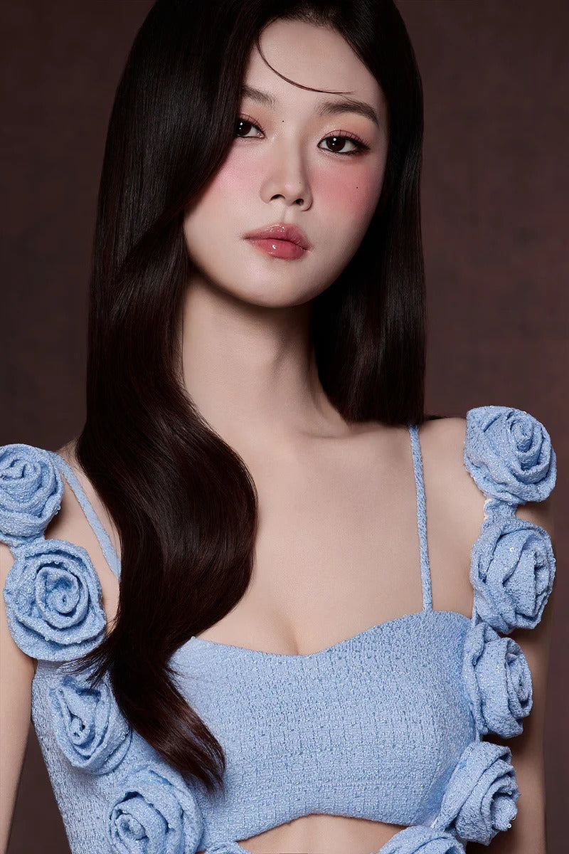 Blue 3d Flower Ribbon Mini Dress