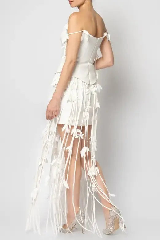 White Flower Mini Dress