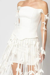 White Flower Mini Dress
