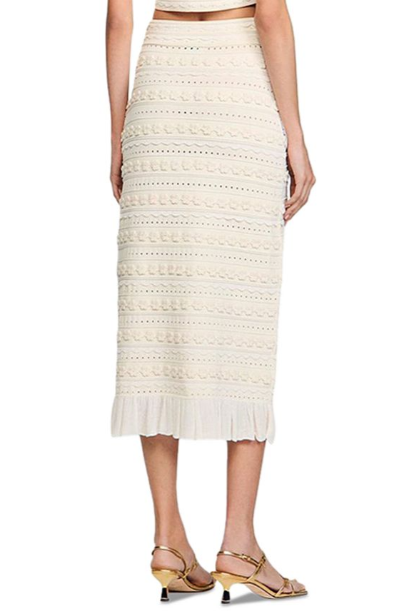 Trim Knit Skirt in Ecru