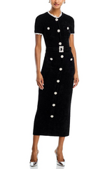 Kama Black Knit Midi Dress