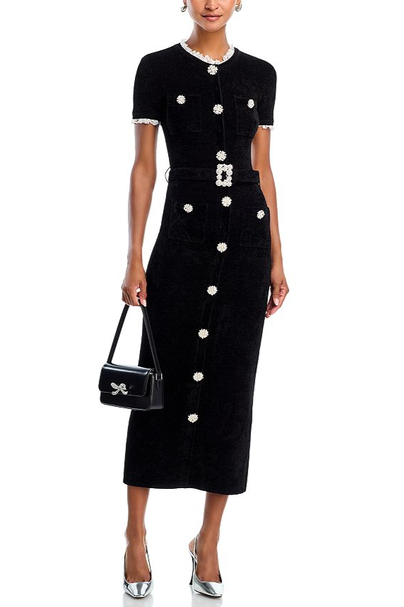 Kama Black Knit Midi Dress