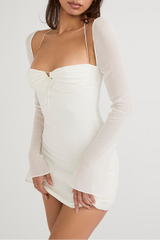 Crystal Satin Lace Cutout Midi Dress