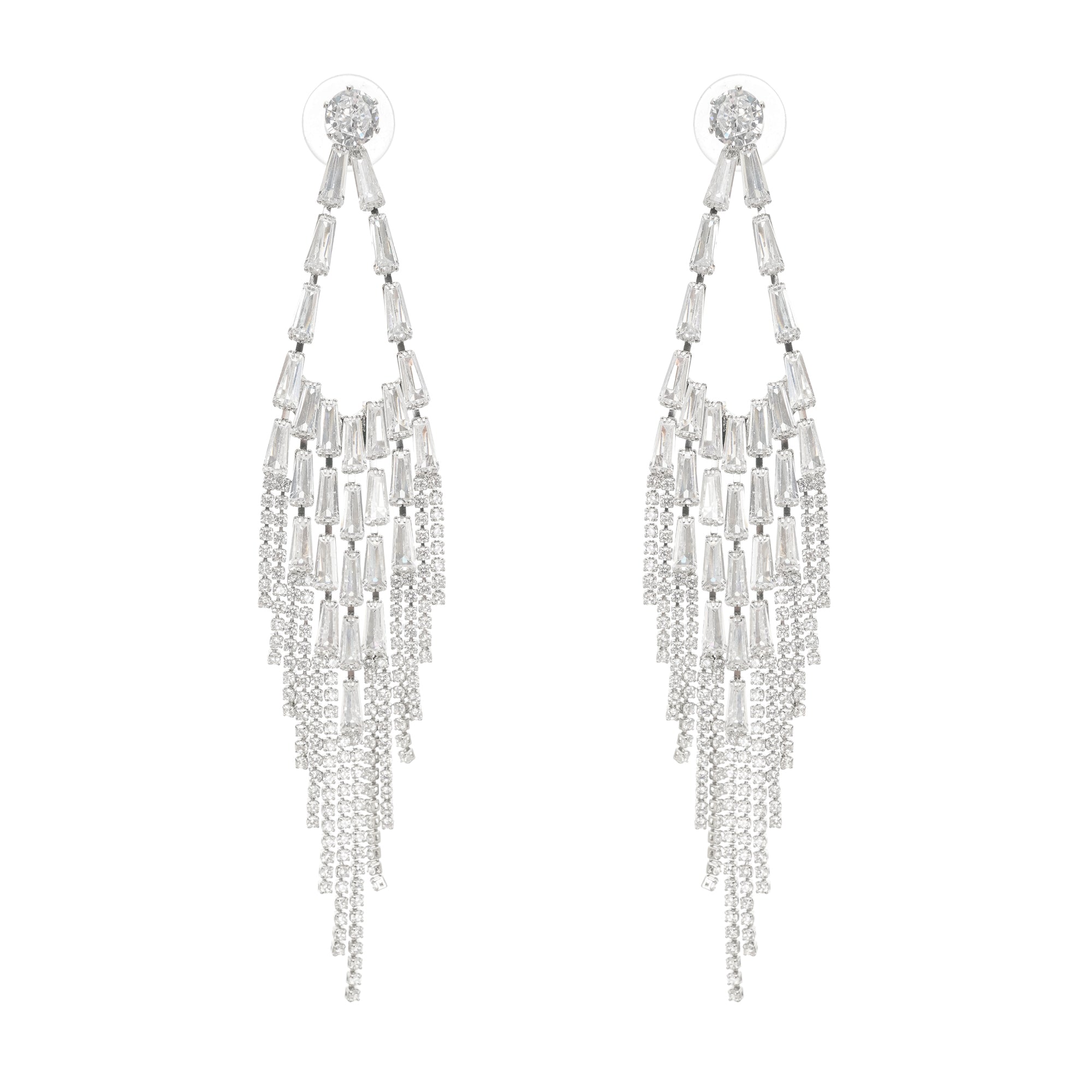 Crystal-Embellished Drop Earrings