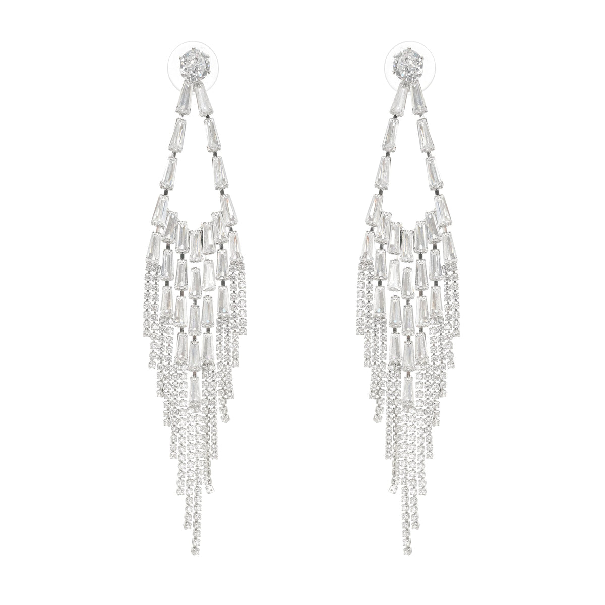 Crystal-Embellished Drop Earrings