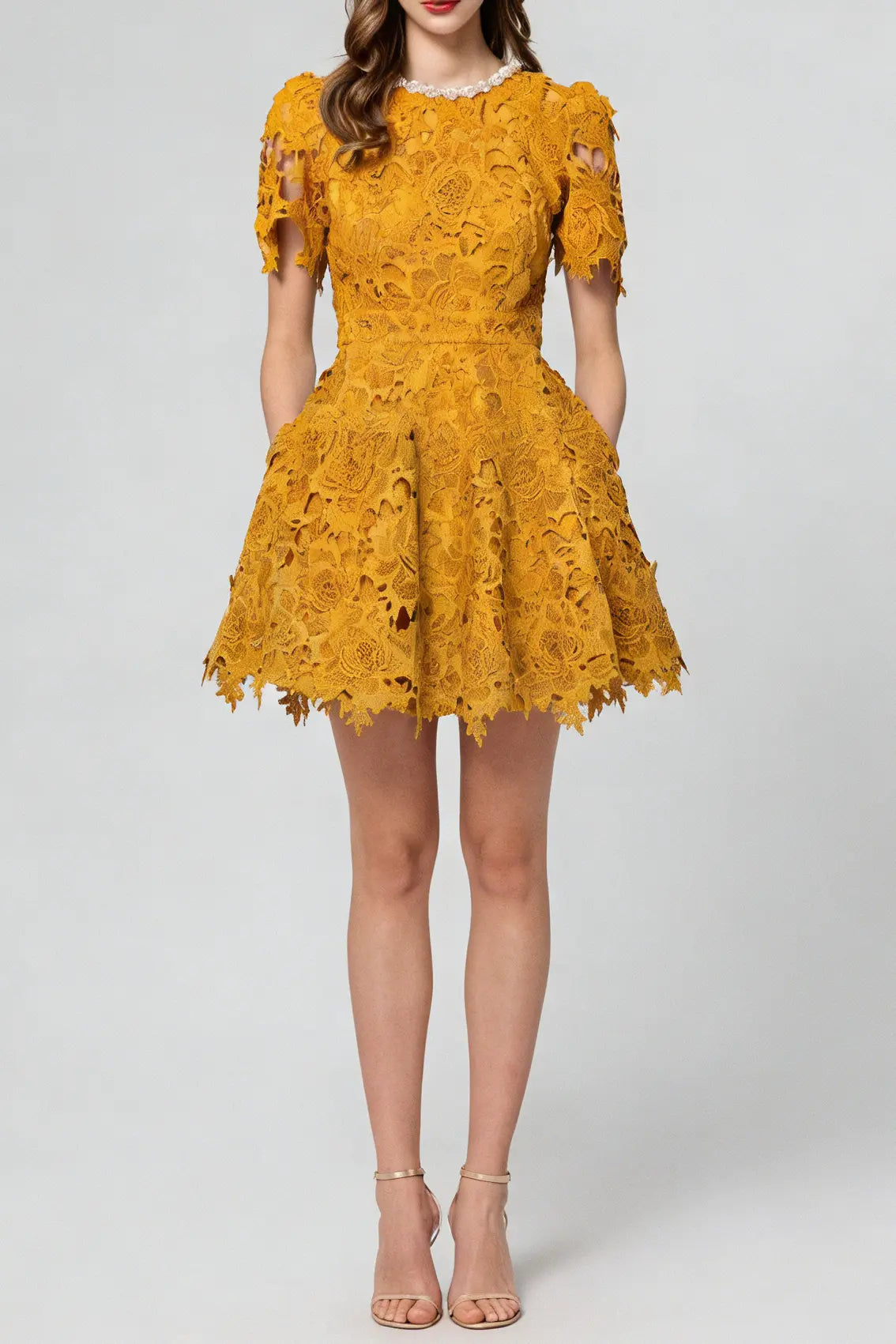 Orange Hollow Mini Dress