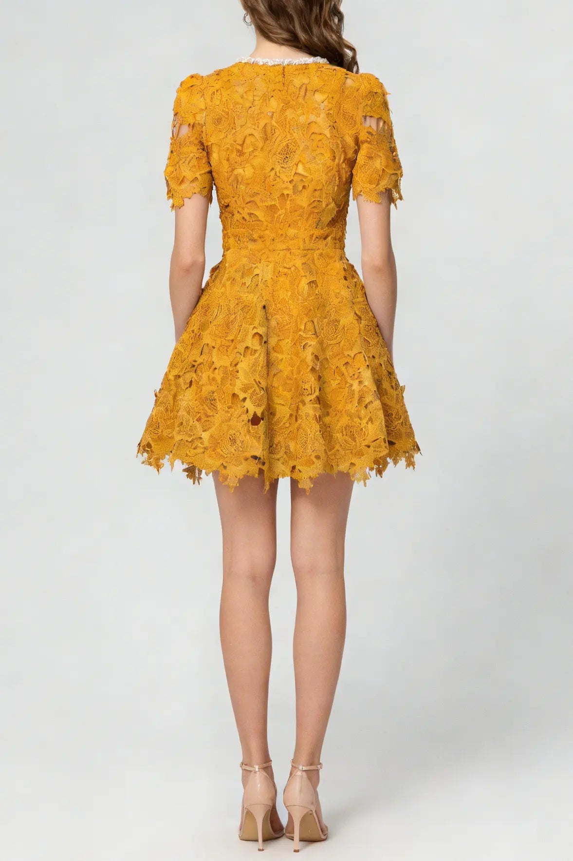Orange Hollow Mini Dress