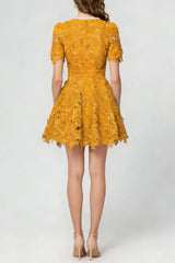 Orange Hollow Mini Dress