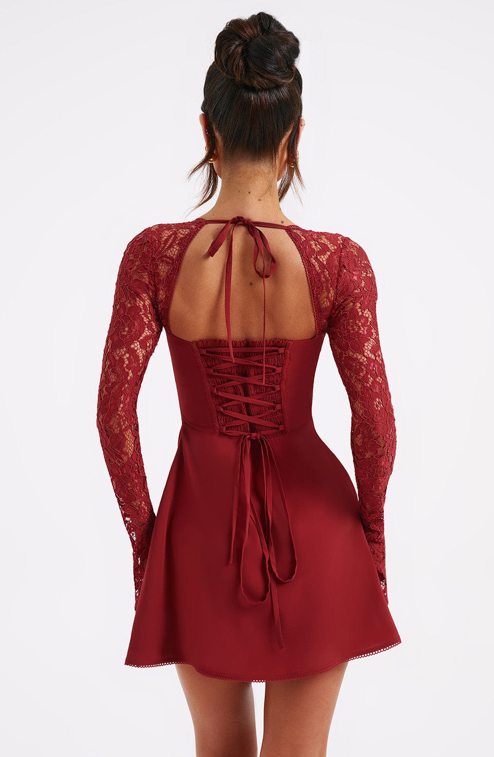 Lace Mini Dress - Red