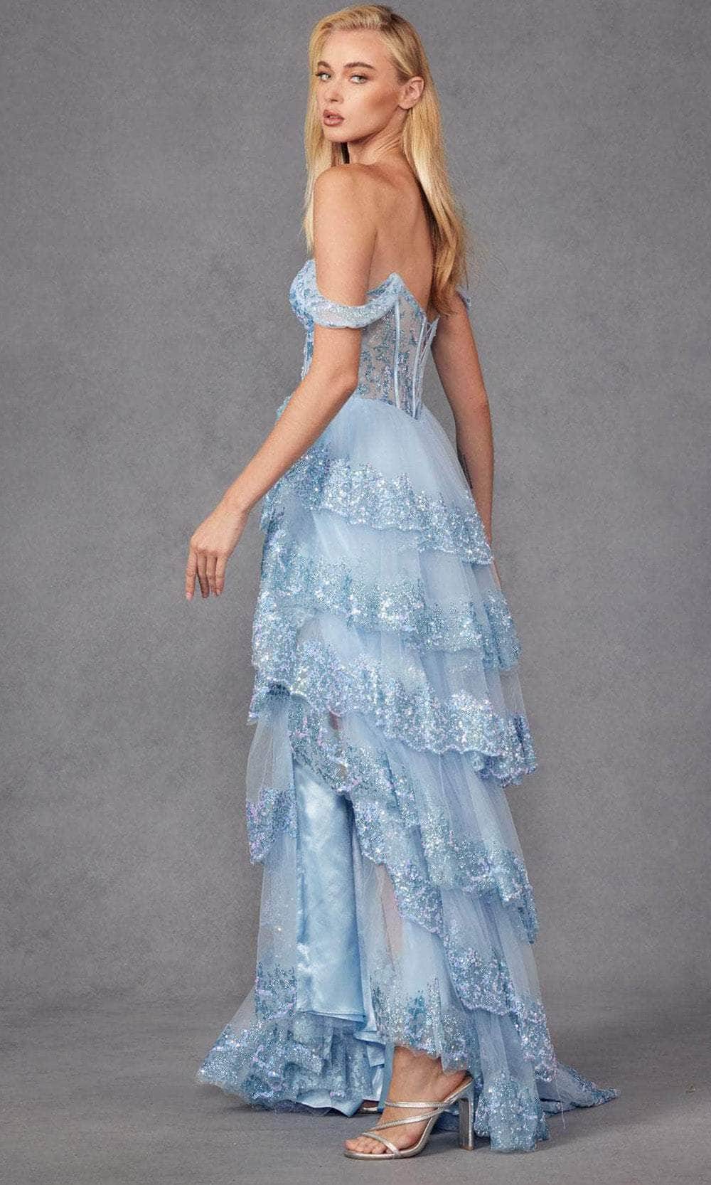 Sequin Lace Sweetheart Prom Gown