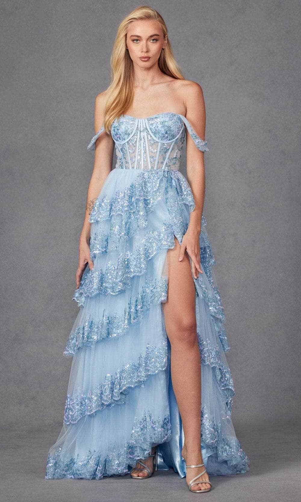 Sequin Lace Sweetheart Prom Gown