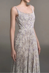 Floral Print Maxi Dress in Purple