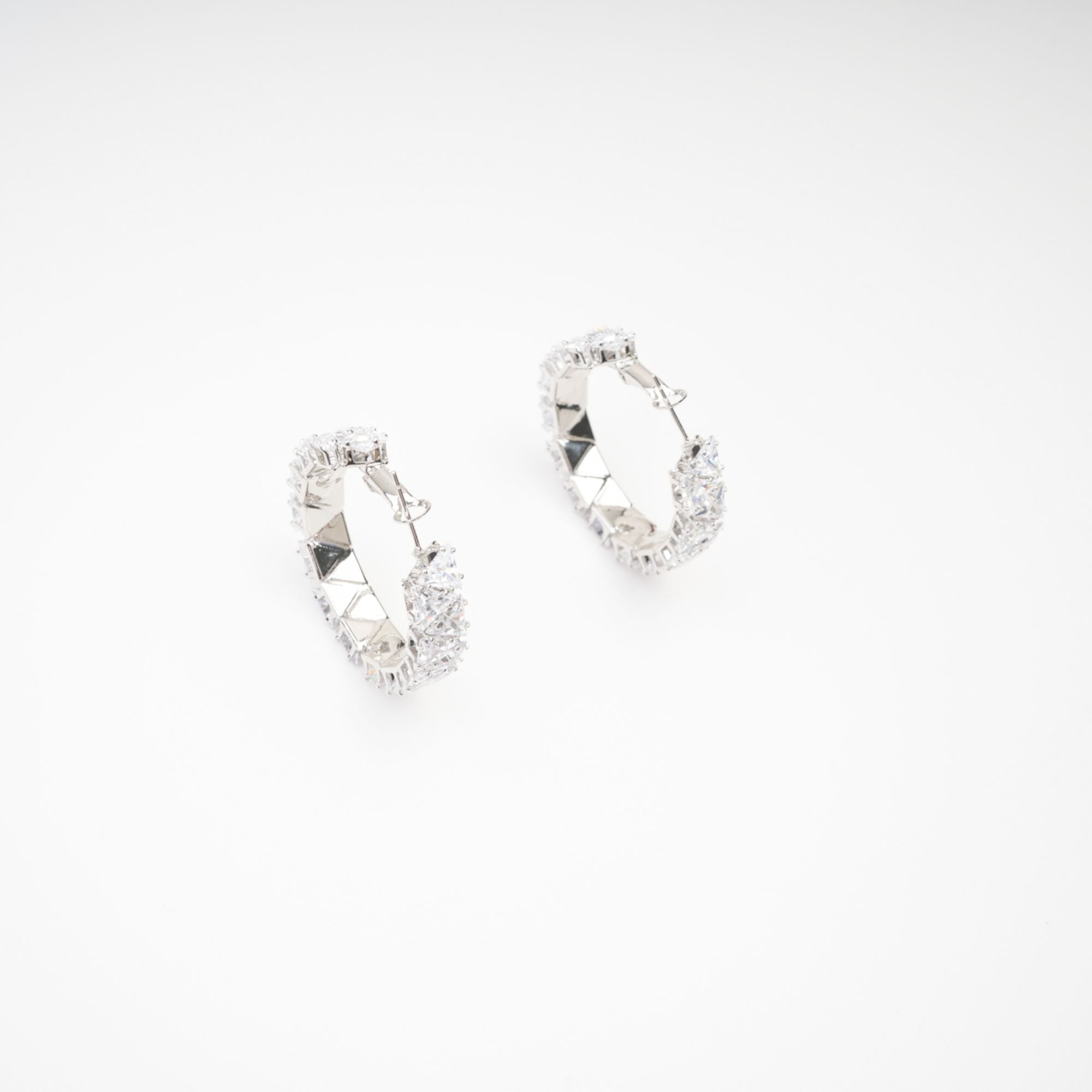 Crystal-Embellished Circle Earrings