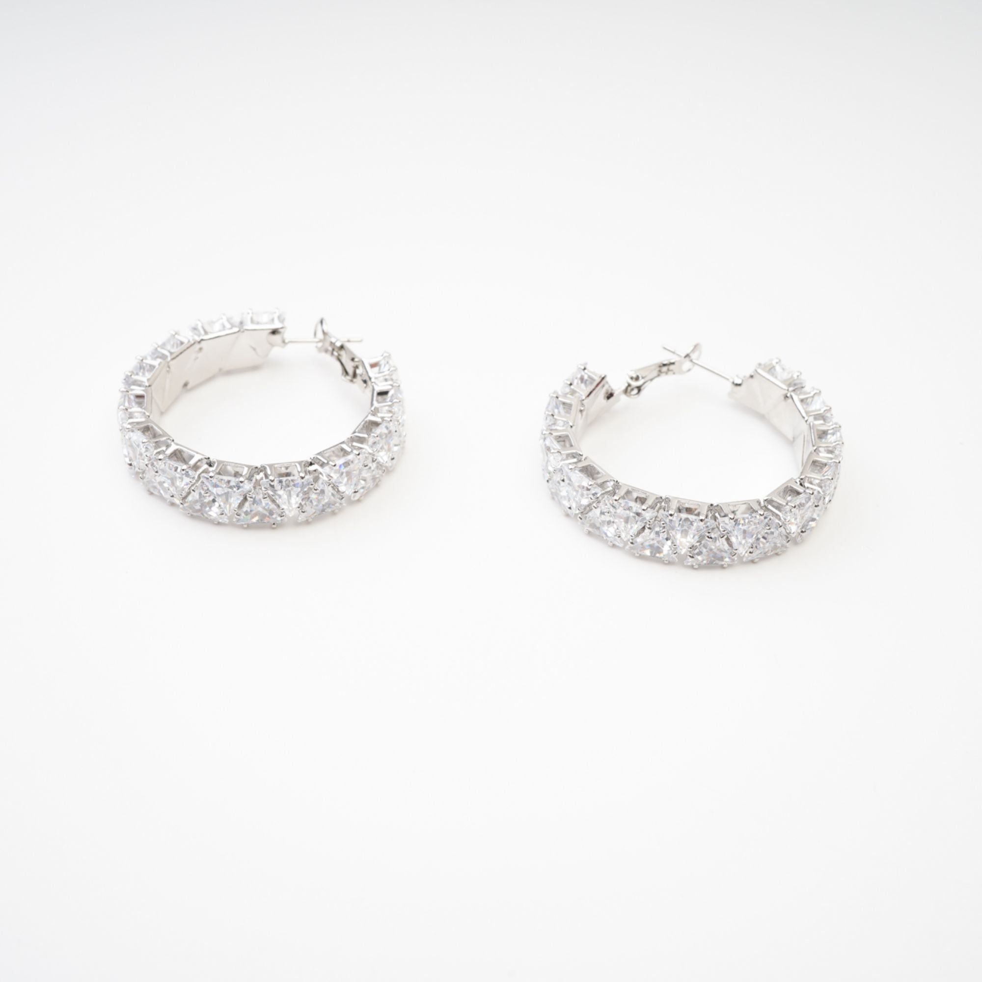 Crystal-Embellished Circle Earrings