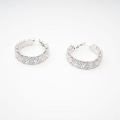Crystal-Embellished Circle Earrings