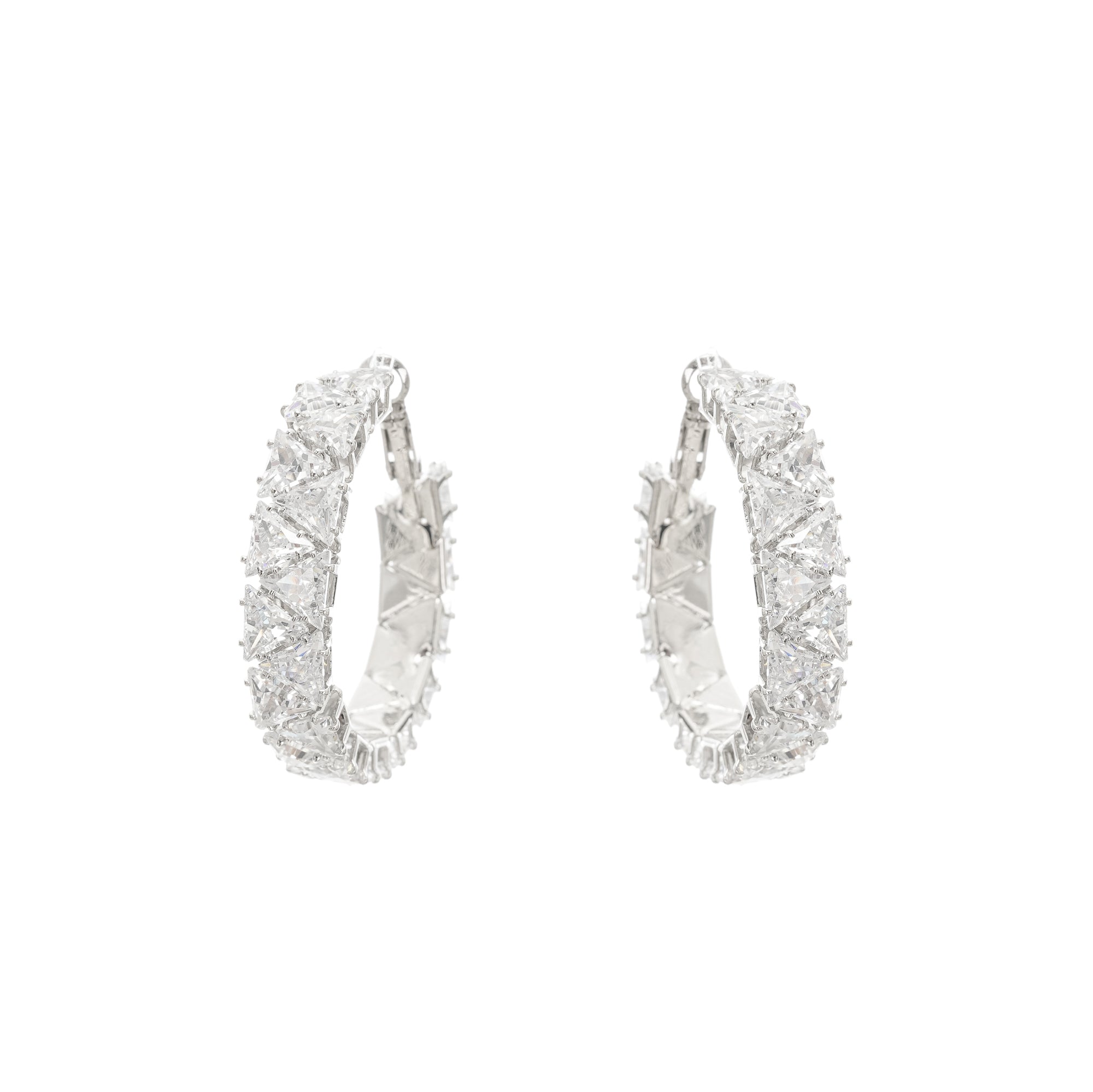 Crystal-Embellished Circle Earrings