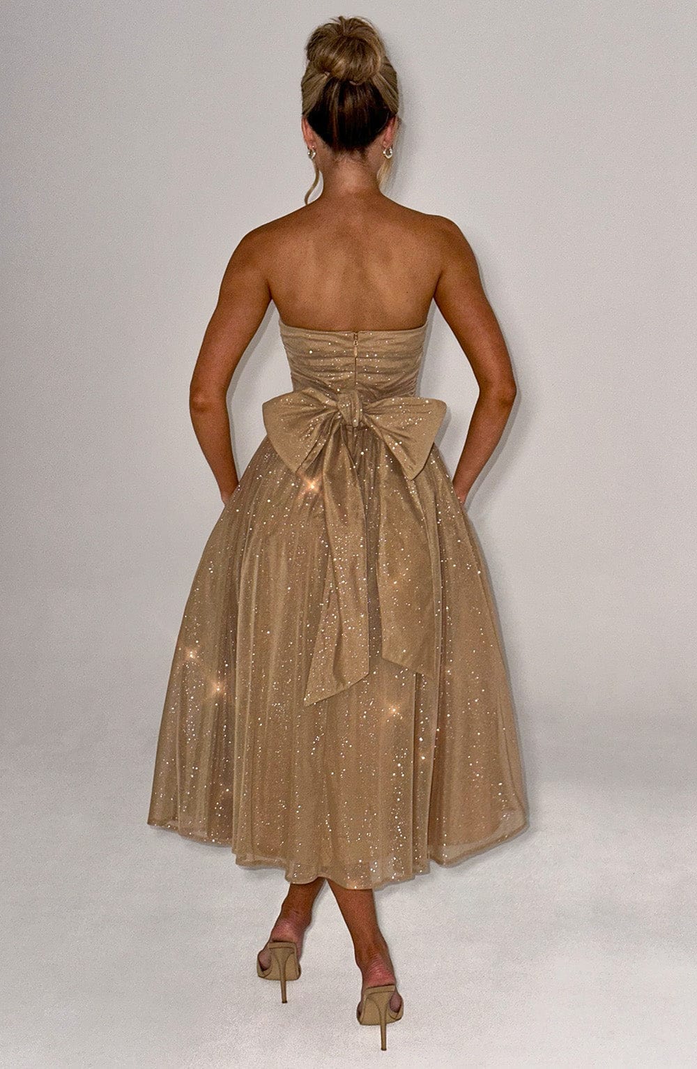 Gold Sparkle Midi Dress
