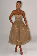 Gold Sparkle Midi Dress
