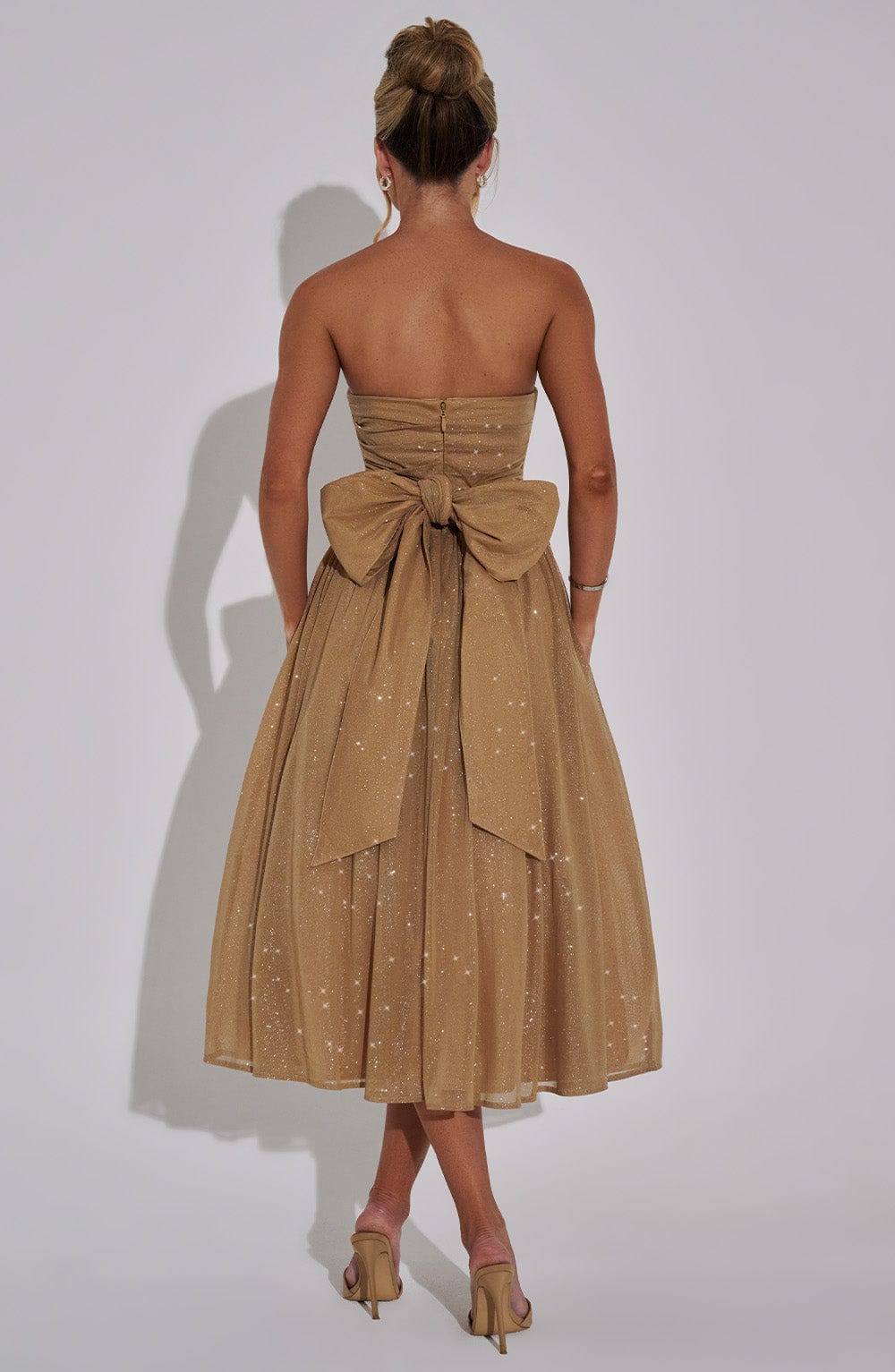 Gold Sparkle Midi Dress