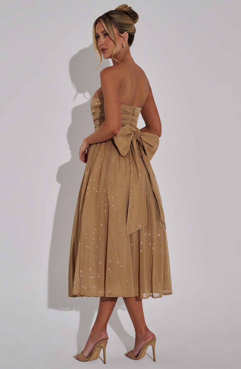 Gold Sparkle Midi Dress