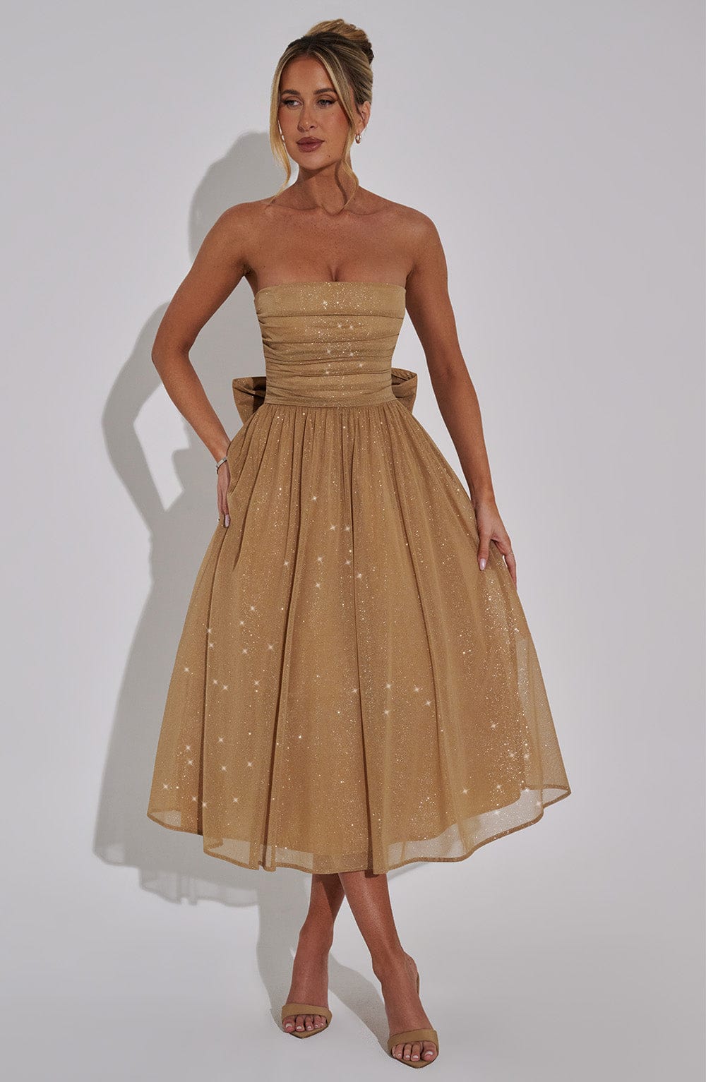 Gold Sparkle Midi Dress
