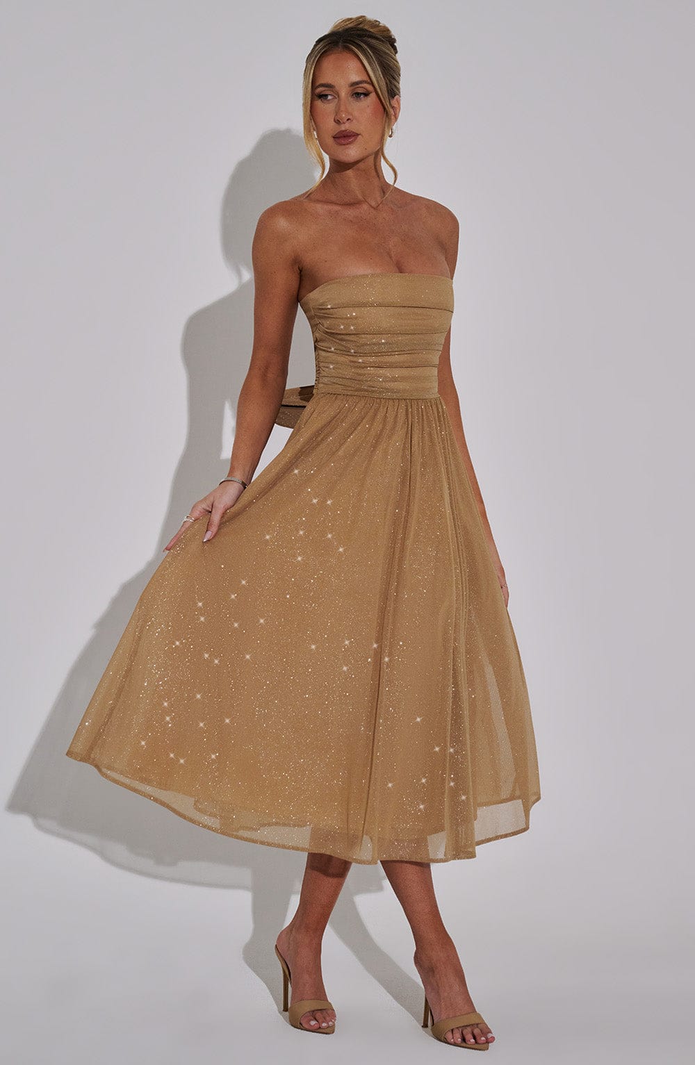 Gold Sparkle Midi Dress