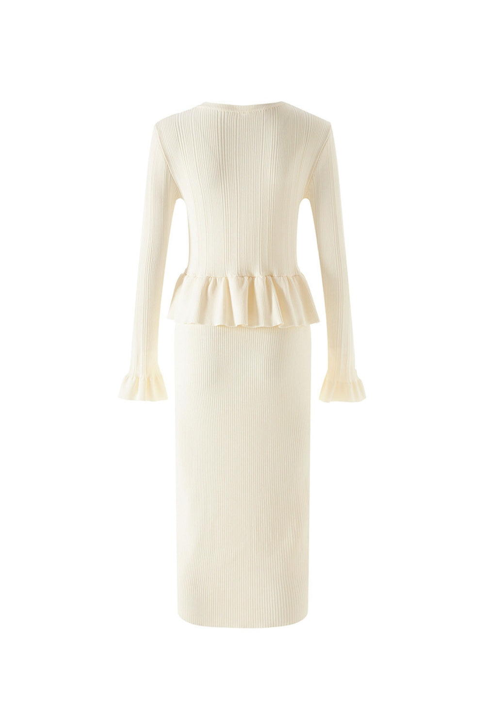 Knit Midi Dress in Beige