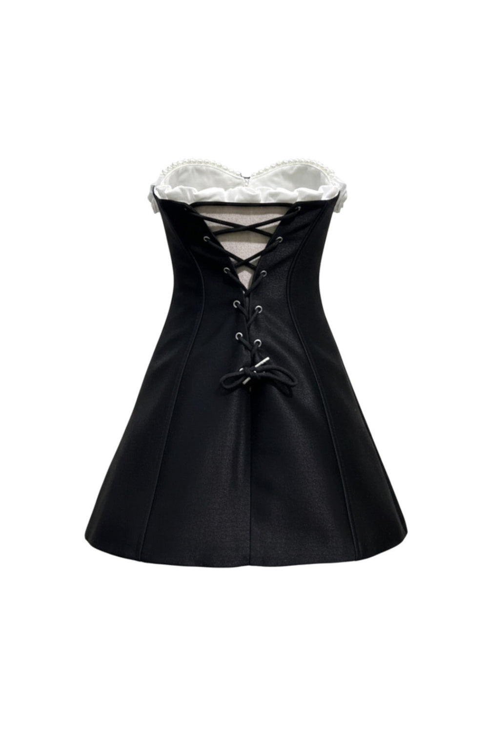 3D Floral Corset A-Line Dress in Black