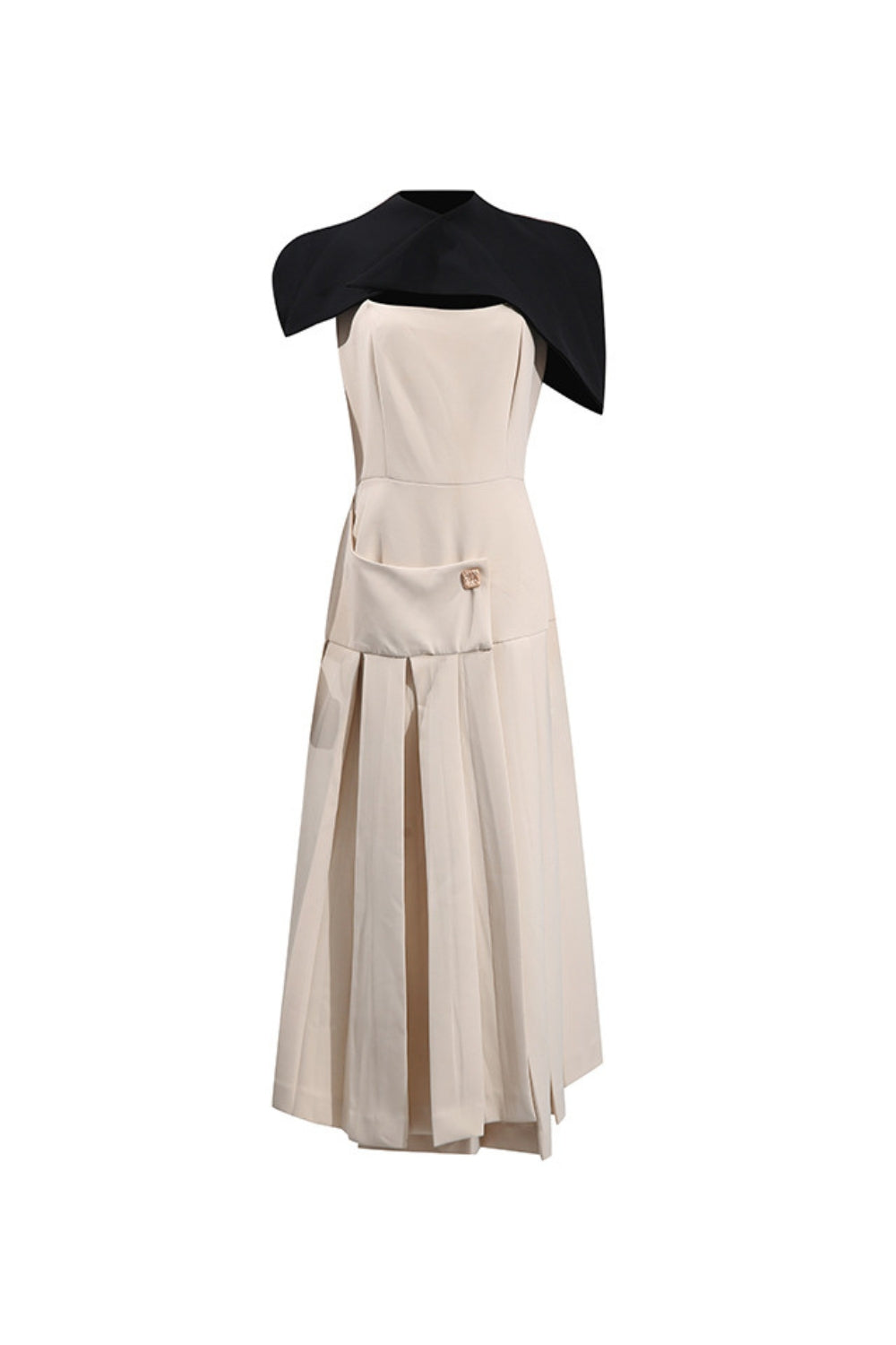 Cape Sleeveless Midi Dress