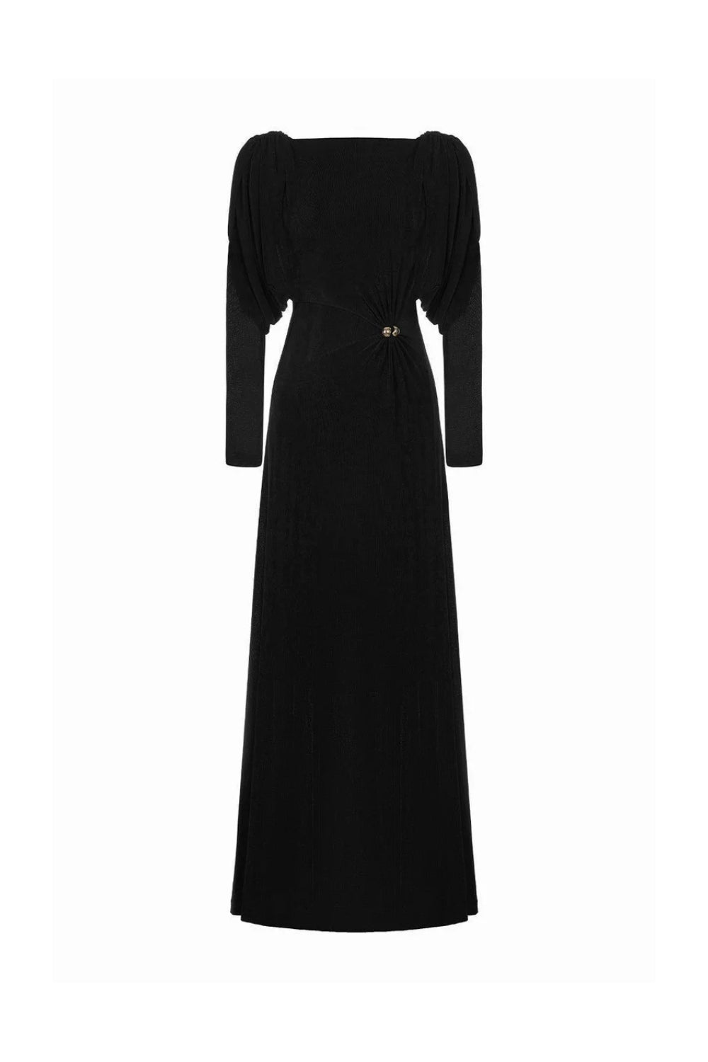Knitted Fabric Maxi Dress in black