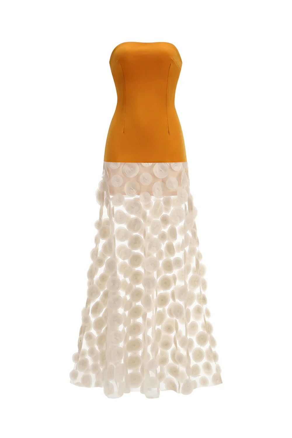 Mesh Maxi Dress in Orange