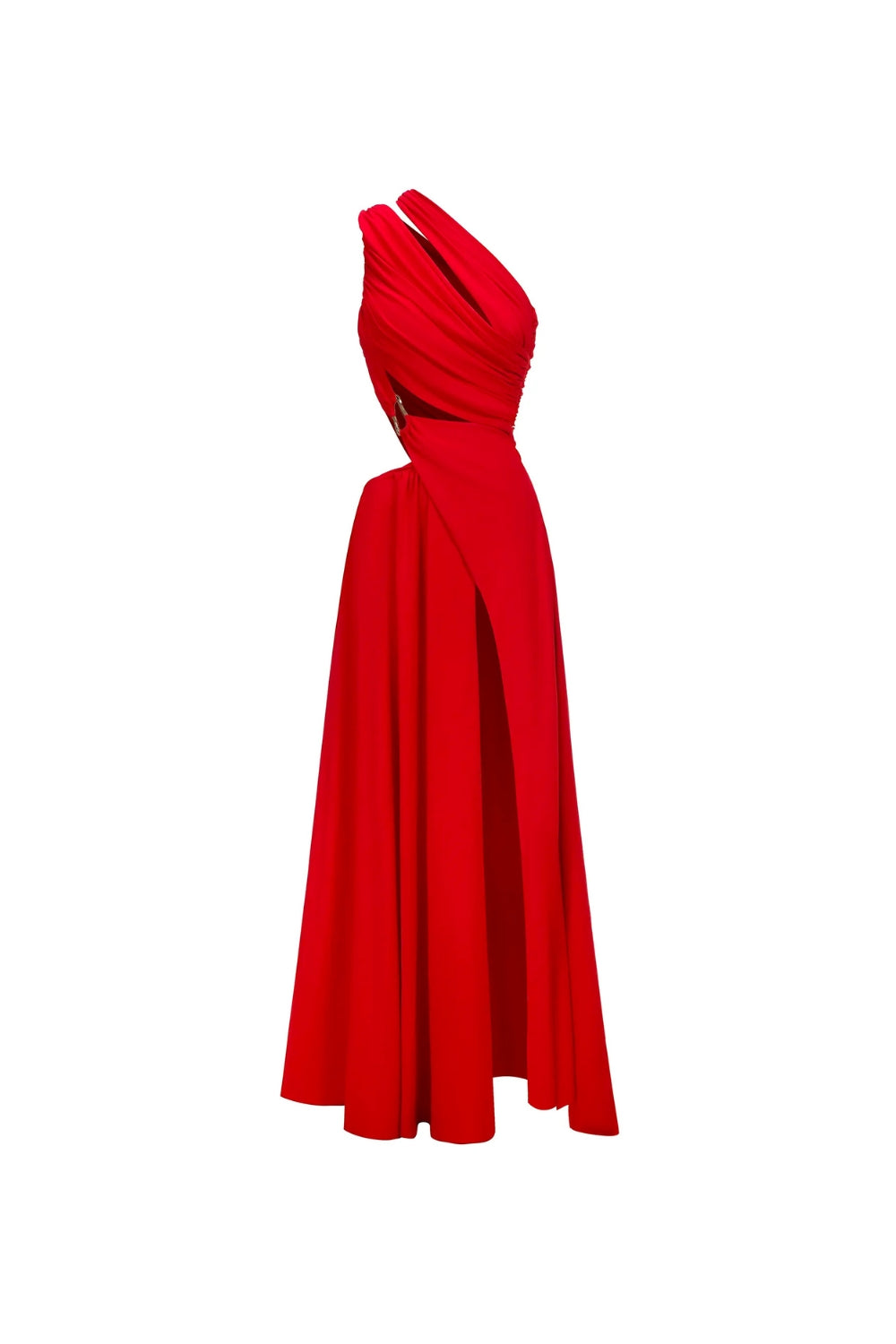 High Hollowed-out Maxi Dress in Red